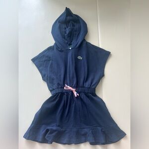 Lacoste Dark Blue Hooded Garment with Green Trim